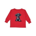 thumbnail image 1 of Inktastic Black Doodle Puppy Boys or Girls Long Sleeve Toddler T-Shirt, 1 of 5