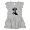 thumbnail image 1 of Inktastic Black Doodle Puppy Girls Toddler Dress, 1 of 5
