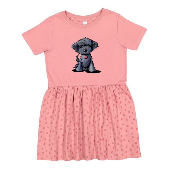 Inktastic Black Doodle Puppy Girls Toddler Dress