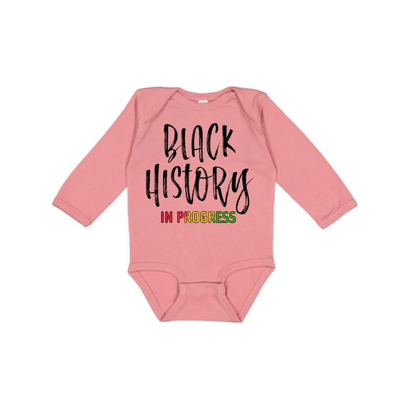 Inktastic Black History In Progress Boys or Girls Long Sleeve Baby Bodysuit