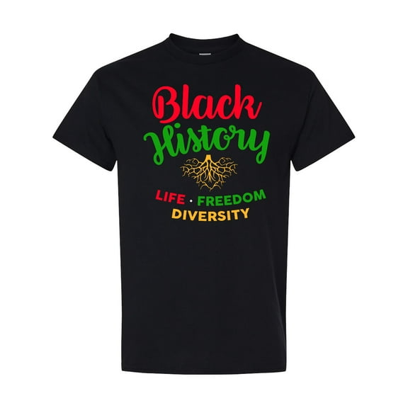 Inktastic Black History Life Freedom and Diversity T-Shirt