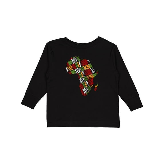 Inktastic Black History Month Africa in Handmade Textile Fabric Boys or Girls Long Sleeve Toddler T-Shirt