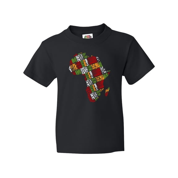 Inktastic Black History Month Africa in Handmade Textile Fabric Youth T-Shirt