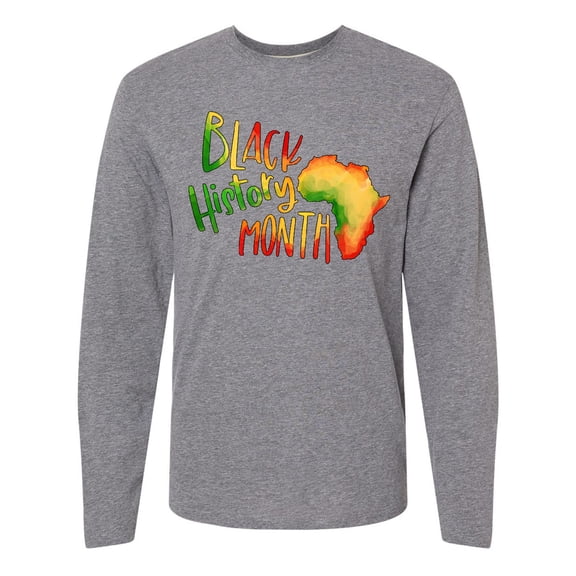 Inktastic Black History Month Africa in Red Yellow and Green Long Sleeve T-Shirt