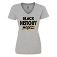 thumbnail image 1 of Inktastic Black History Month Every Day Women's V-Neck T-Shirt, 1 of 5