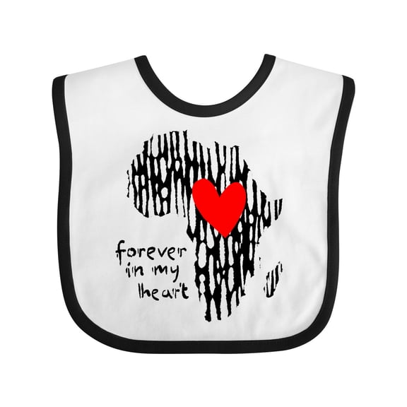 Inktastic Black History Month Forever in My Heart Ink Print Africa Boys or Girls Baby Bib