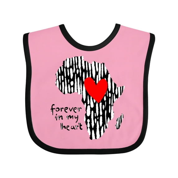 Inktastic Black History Month Forever in My Heart Ink Print Africa Boys or Girls Baby Bib
