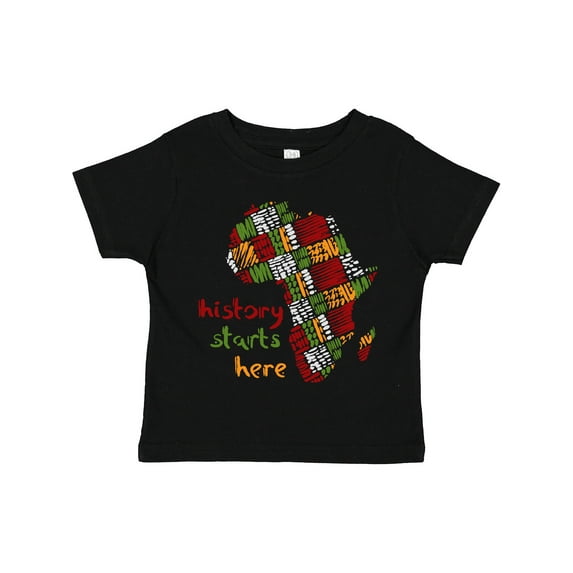 Inktastic Black History Month History Starts Here African Fabric Print Boys or Girls Toddler T-Shirt