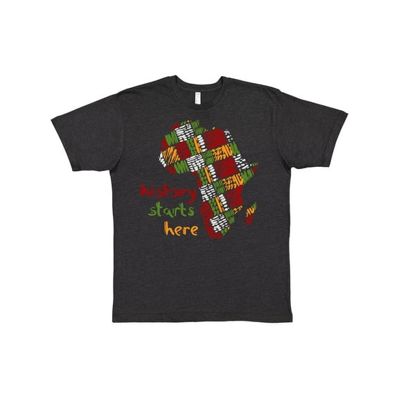Inktastic Black History Month History Starts Here African Fabric Print T-Shirt