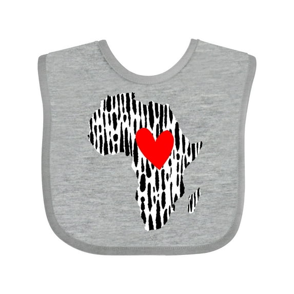 Inktastic Black History Month Ink Print African Heart Boys or Girls Baby Bib