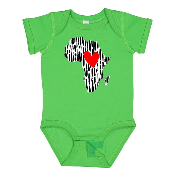 Inktastic Black History Month Ink Print African Heart Boys or Girls Baby Bodysuit