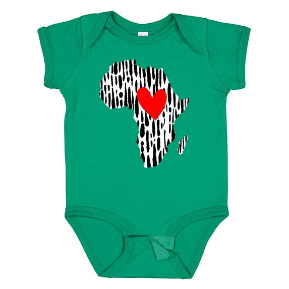 Inktastic Black History Month Ink Print African Heart Boys or Girls Baby Bodysuit