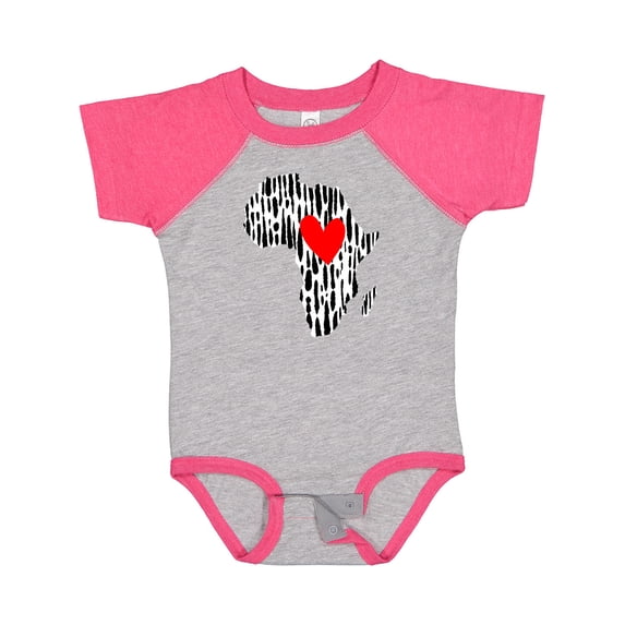 Inktastic Black History Month Ink Print African Heart Boys or Girls Baby Bodysuit