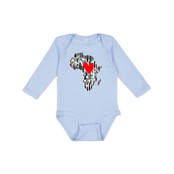 Inktastic Black History Month Ink Print African Heart Boys or Girls Long Sleeve Baby Bodysuit