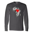 thumbnail image 1 of Inktastic Black History Month Ink Print African Heart Long Sleeve T-Shirt, 1 of 5