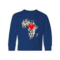 thumbnail image 1 of Inktastic Black History Month Ink Print African Heart Long Sleeve Youth T-Shirt, 1 of 5