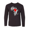 thumbnail image 1 of Inktastic Black History Month Ink Print African Heart Long Sleeve Youth T-Shirt, 1 of 5