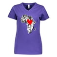 thumbnail image 1 of Inktastic Black History Month Ink Print African Heart Women's V-Neck T-Shirt, 1 of 5