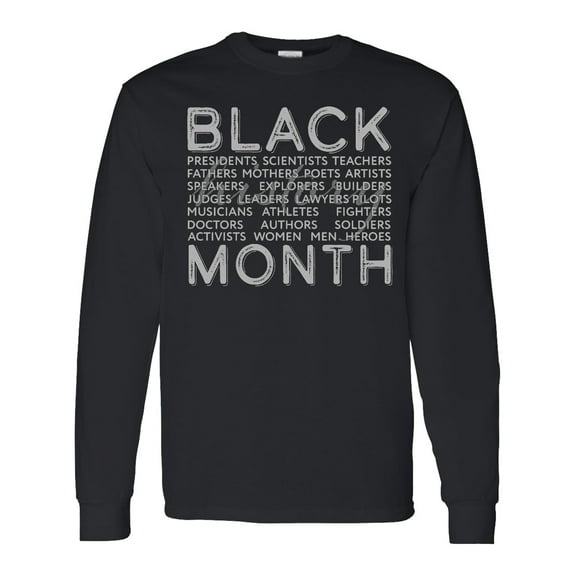 Inktastic Black History Month Occupations and Identities Long Sleeve T-Shirt