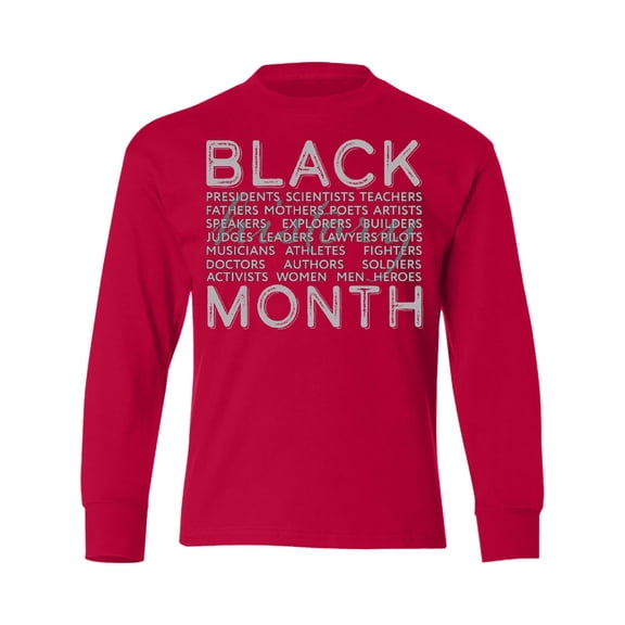 Inktastic Black History Month- Occupations and Identities Long Sleeve Youth T-Shirt