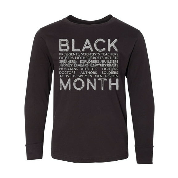 Inktastic Black History Month- Occupations and Identities Long Sleeve Youth T-Shirt