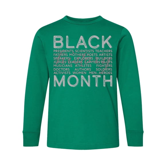 Inktastic Black History Month Occupations and Identities Long Sleeve Youth T-Shirt