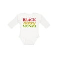 thumbnail image 1 of Inktastic Black History Month- Red, Green, Yellow Boys or Girls Long Sleeve Baby Bodysuit, 1 of 5
