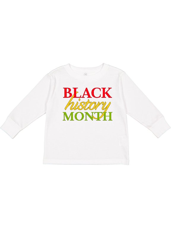 Black History Month Red, Green, Yellow Boys or Girls Long Sleeve Toddler T-Shirt