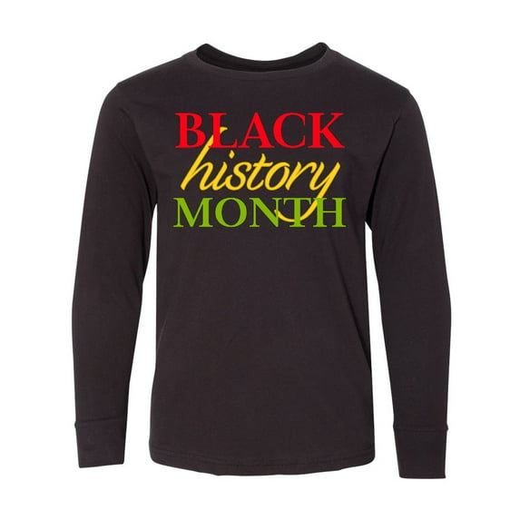Inktastic Black History Month- Red, Green, Yellow Long Sleeve Youth T-Shirt