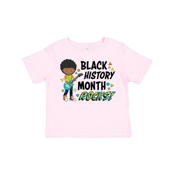 Inktastic Black History Month Rocks- Boy with Guitar Boys or Girls Toddler T-Shirt
