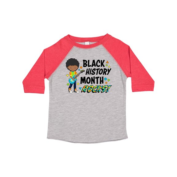 Inktastic Black History Month Rocks- Boy with Guitar Boys or Girls Toddler T-Shirt