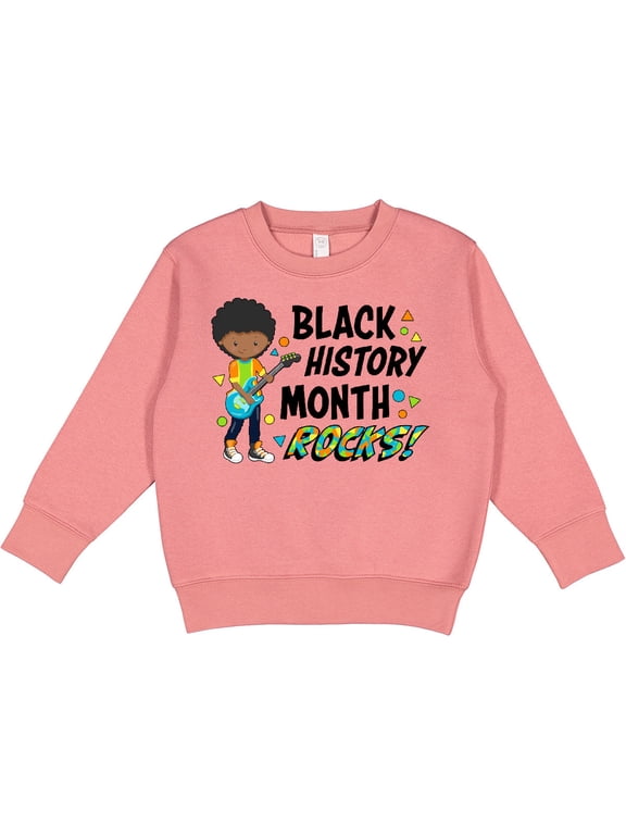 Black History Month Rocks Boy with Guitar Toddler Sweatshirt