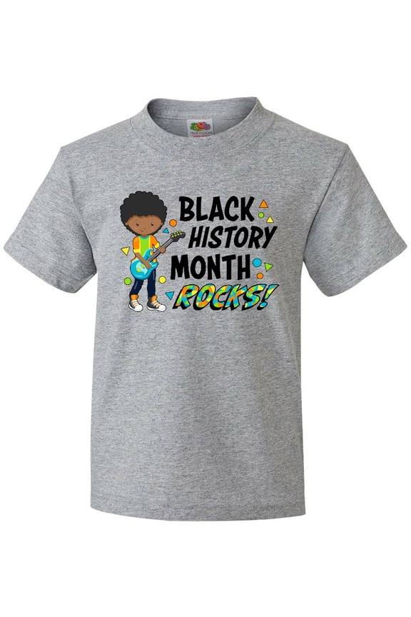 Black History Month Rocks- Boy with Guitar Youth T-Shirt