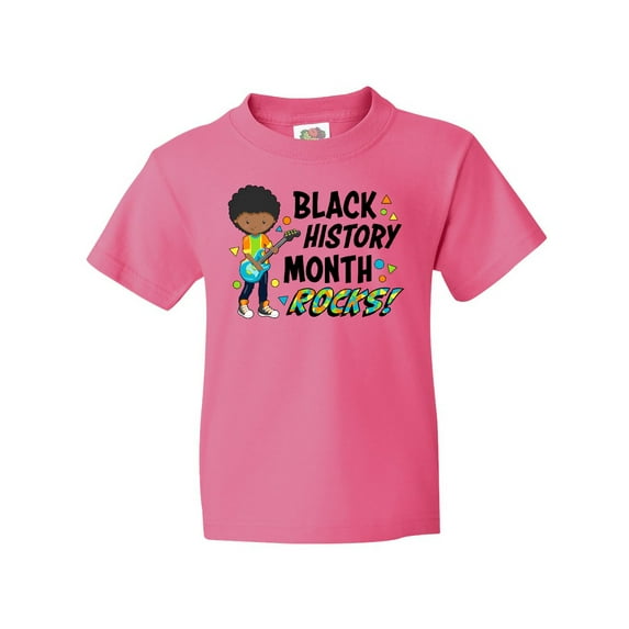 Inktastic Black History Month Rocks- Boy with Guitar Youth T-Shirt
