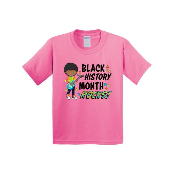 Inktastic Black History Month Rocks Boy with Guitar Youth T-Shirt