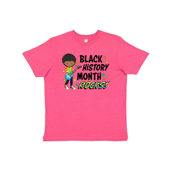 Inktastic Black History Month Rocks Boy with Guitar Youth T-Shirt