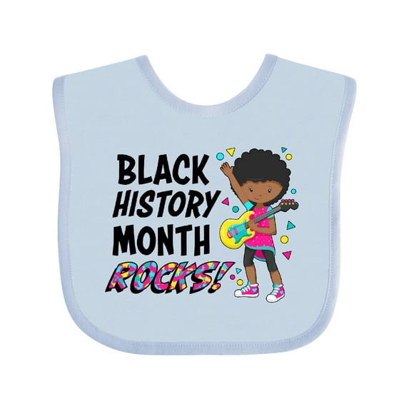 Inktastic Black History Month Rocks- Girl with Guitar Boys or Girls Baby Bib