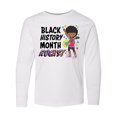 thumbnail image 1 of Inktastic Black History Month Rocks- Girl with Guitar Long Sleeve Youth T-Shirt, 1 of 5
