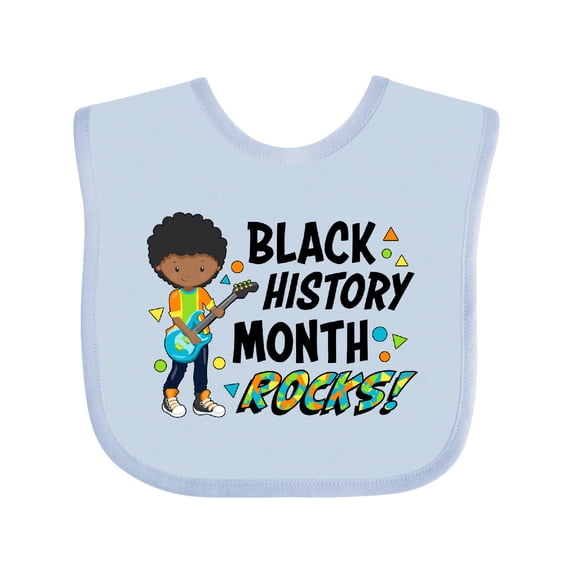 Inktastic Black History Month Rocks- boy with guitar Boys or Girls Baby Bib