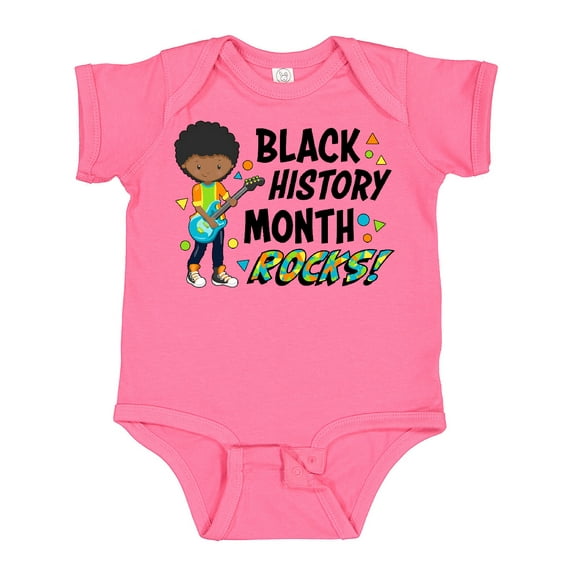 Inktastic Black History Month Rocks- boy with guitar Boys or Girls Baby Bodysuit