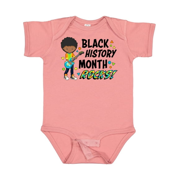 Inktastic Black History Month Rocks- boy with guitar Boys or Girls Baby Bodysuit
