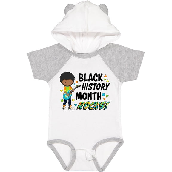 Inktastic Black History Month Rocks- boy with guitar Boys or Girls Baby Bodysuit