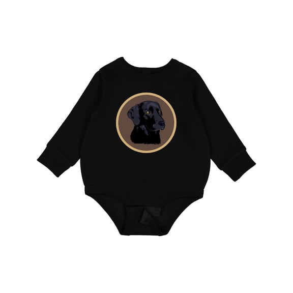 Inktastic Black Lab Dog Labrador Retriever Baby Fleece Bodysuit