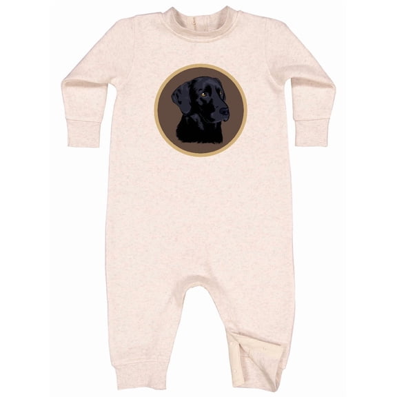 Inktastic Black Lab Dog Labrador Retriever Baby Fleece Romper