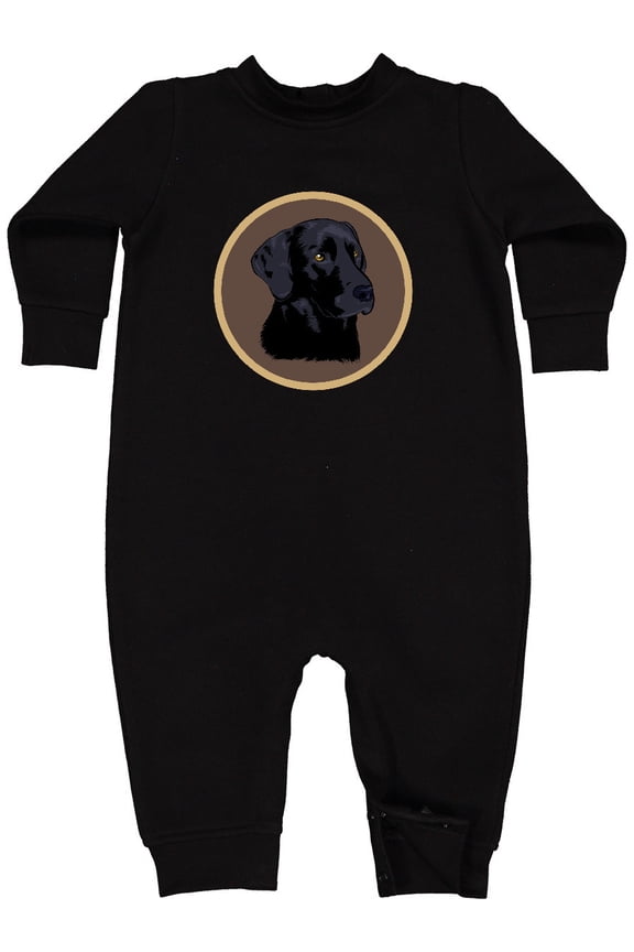 Black Lab Dog Labrador Retriever Baby Fleece Romper