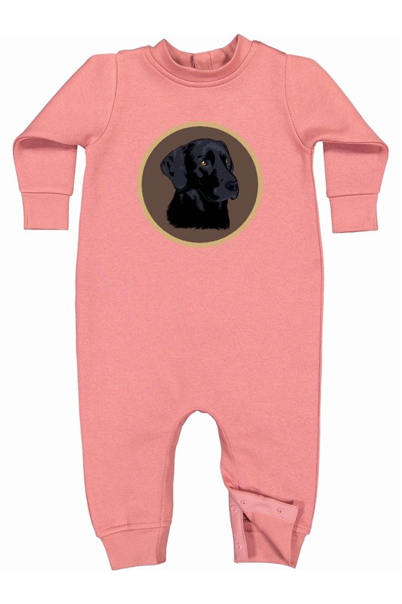 Black Lab Dog Labrador Retriever Baby Fleece Romper