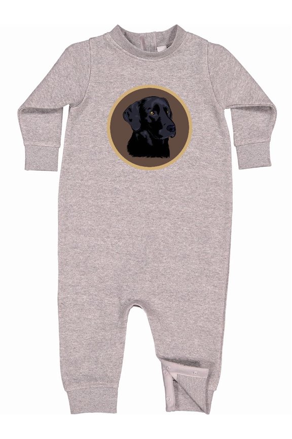 Black Lab Dog Labrador Retriever Baby Fleece Romper