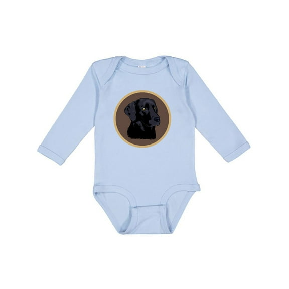 Inktastic Black Lab Dog Labrador Retriever Boys or Girls Long Sleeve Baby Bodysuit