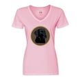 thumbnail image 1 of Inktastic Black Lab Dog Labrador Retriever Women's V-Neck T-Shirt, 1 of 5