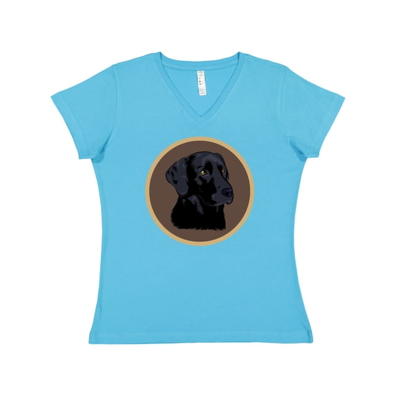Inktastic Black Lab Dog Labrador Retriever Women's V-Neck T-Shirt